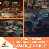Low Poly Sci-Fi 3-Pack Bundle - Retro Style