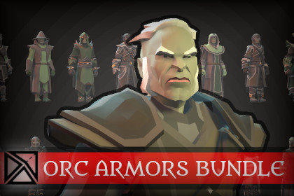 Low Poly Orc Modular Armors Bundle - LOWPOLY MEDIEVAL FANTASY SERIES