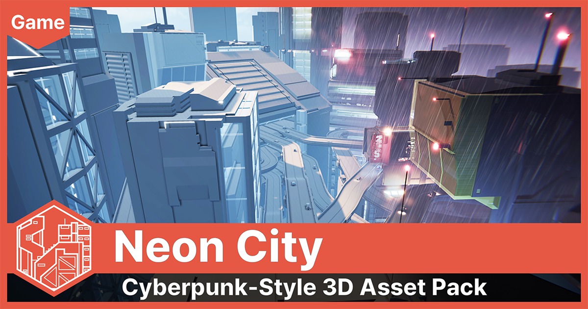 The Neon City (UModeler X) | 3D Sci-Fi | Unity Asset Store