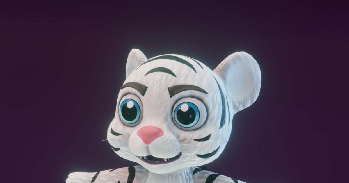 Cartoon White Tiger Animated 3D Model | Characters | Unity Asset Store
