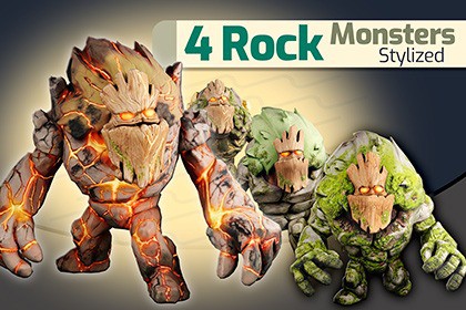Stylized Rock Monsters 1
