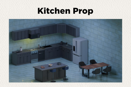 Stylized Low Poly kitchen Pack