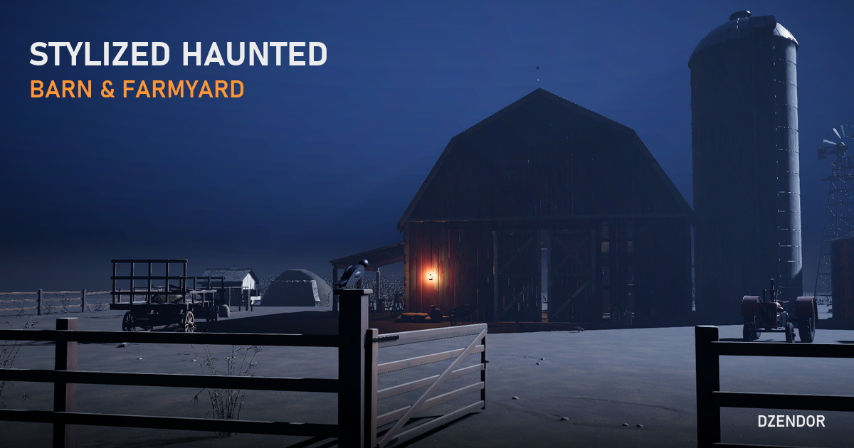 Stylized Haunted Barn - Farmyard & Outbuildings (URP) by DZENDOR