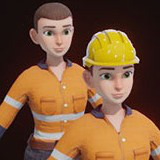 Stylized Female Worker 3D Model – Animated & Customizable
