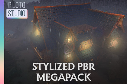 Mega Stylized PBR Environment Pack +500 Assets - Modular Houses, Water Shader
