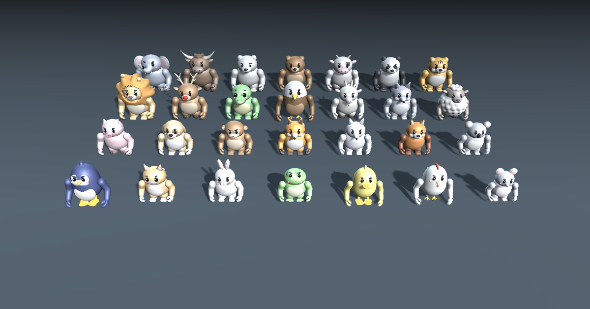 Unity 3d Character Customization Cute Shooter Animals - 28 Animated Characters | 3D Animals | Unity ...