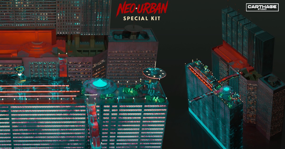 NeoUrban Building Kit Twin Towers Skyscraper | 3D Sci-Fi | Unity Asset ...