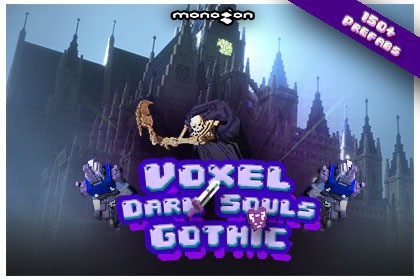 Voxel Dark Souls Gothic - 3D pixel art - monogon