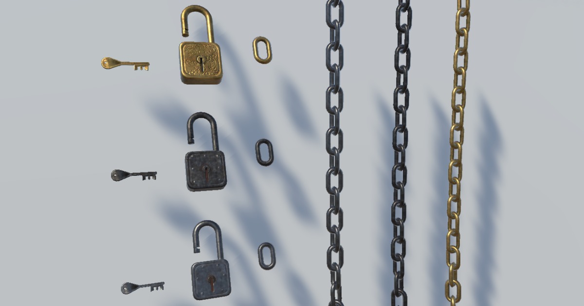 Chain Material Unity Breakable lock & chain | 3D Props | Unity Asset Store