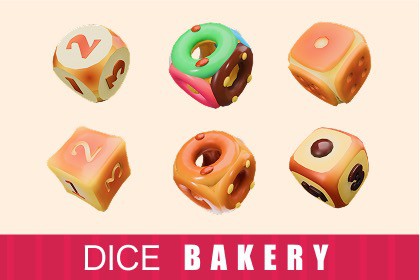 Sweet Roll – Dice Bakery set (Low-poly)