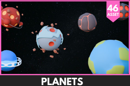 Planets - Stylized Low Poly Asset Pack by Ake