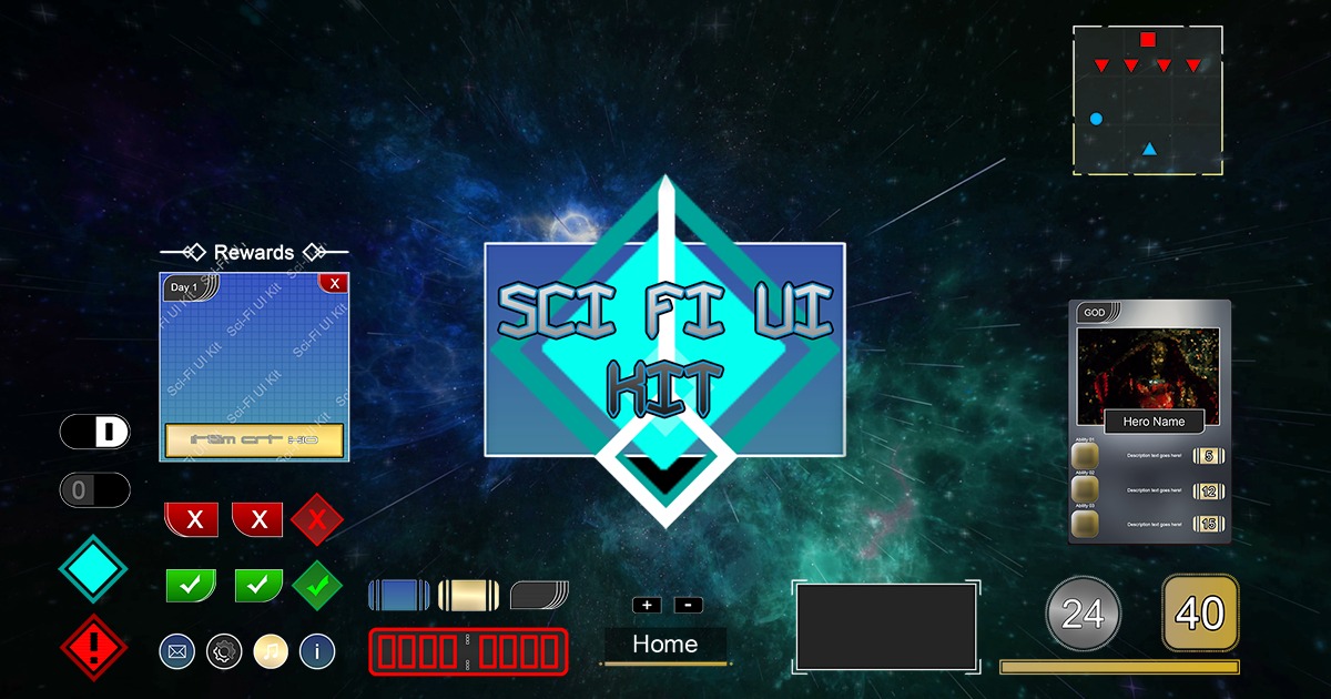 Sci Fi UI Kit | 2D 텍스처 및 소재 | Unity Asset Store