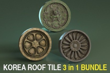 Korean Traditional Roof Tiles (Sumaksae) Set.
