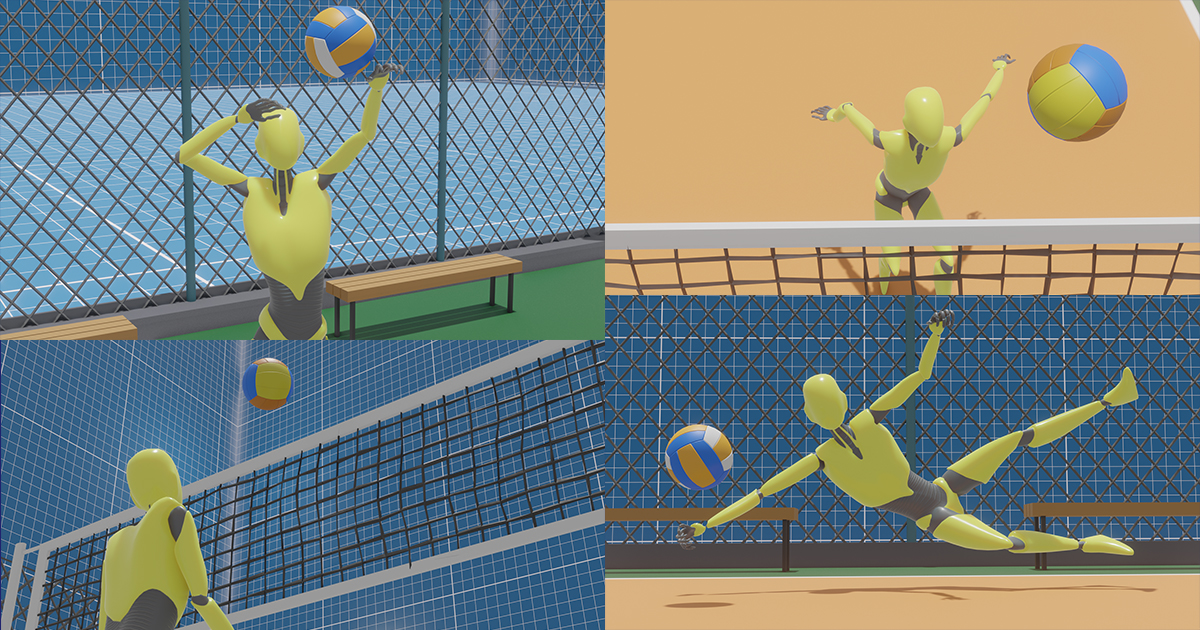 Volleyball animations (Motion Cast14 Vol.1) 3D Animations Unity