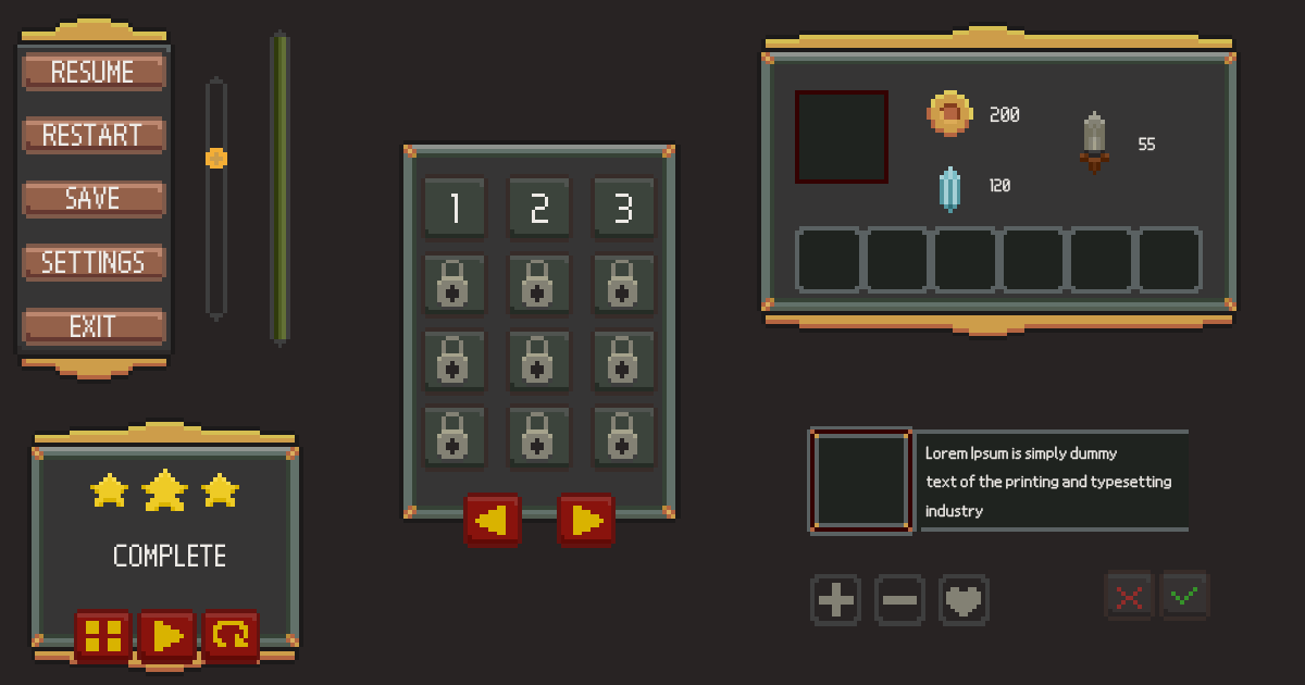 2D Pixel UI Set | 2D Icons | Unity Asset Store