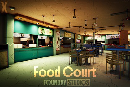 Mall Food Court Modular 3d Environment Pack