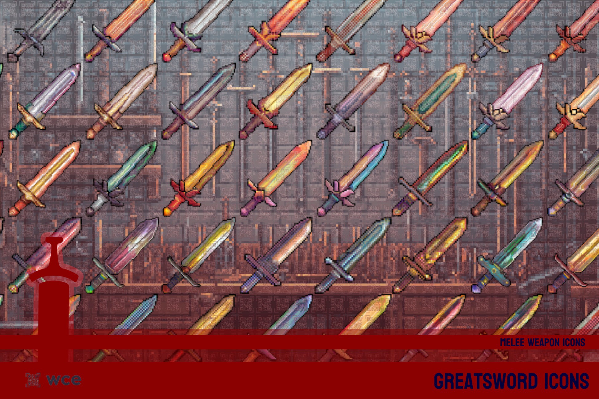 Greatsword Icons - 2D Pixel Melee Combat Weapons and RPG Weapon Bundle ...