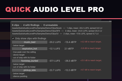 Quick Audio Level Pro