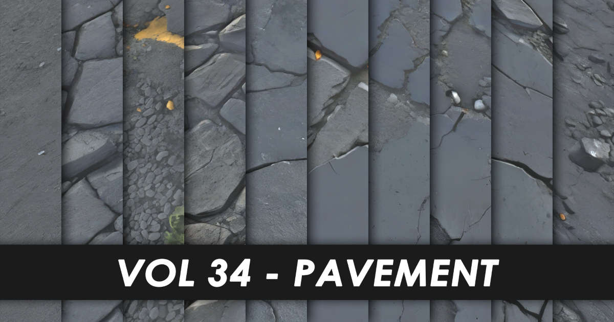 Realistic Textures - Vol 34 - Pavement | 2D Textures & Materials ...