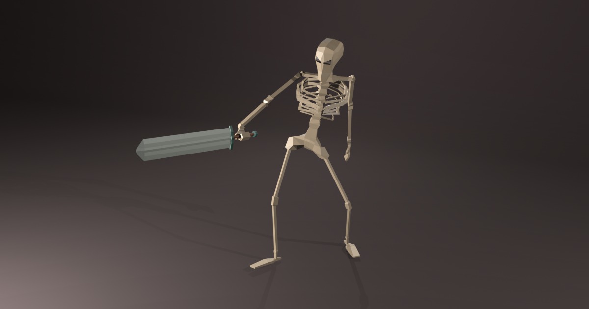 Rigged and Animated Low-poly Skeleton | 3D Creatures | Unity Asset Store