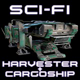 Sci-Fi Harvester and CargoShip