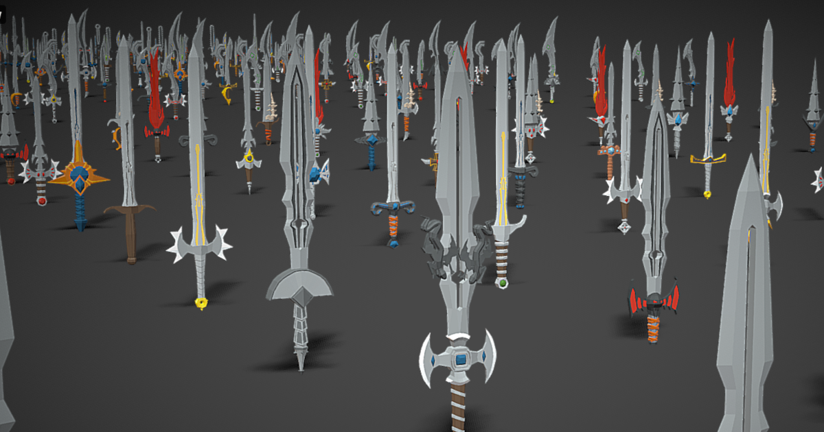 Swords Pack 2 - 300 Low Poly Weapons | 3D 武器 | Unity Asset Store