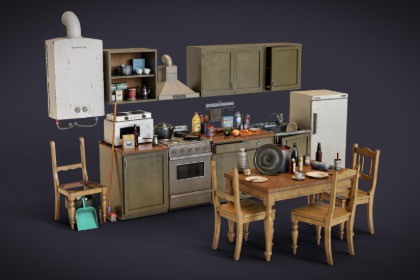 Worn out kitchen props