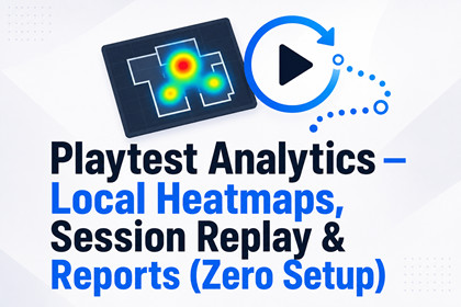 Playtest Analytics — Local Heatmaps, Session Replay & Reports