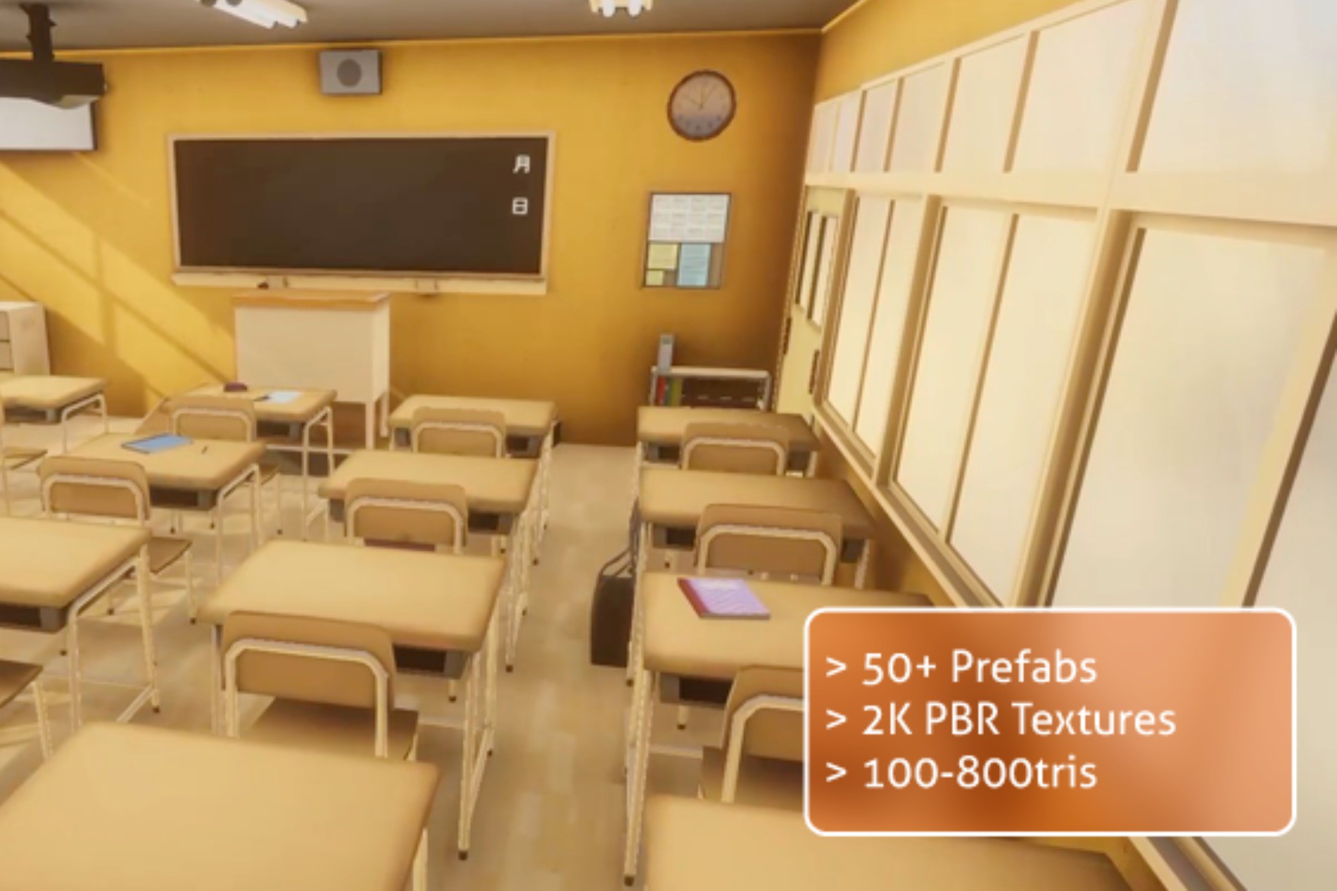 Anime Style Classroom Prop Pack