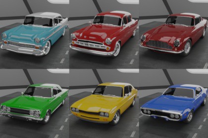 50s, 60s and 70s Car Pack #4 (6 Cars)