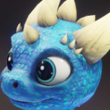 Cartoon Blue Dinosaur 3D Model – Animated Character