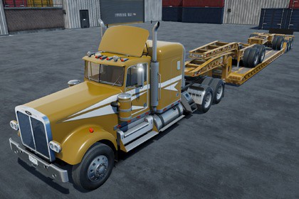Lowboy semi truck