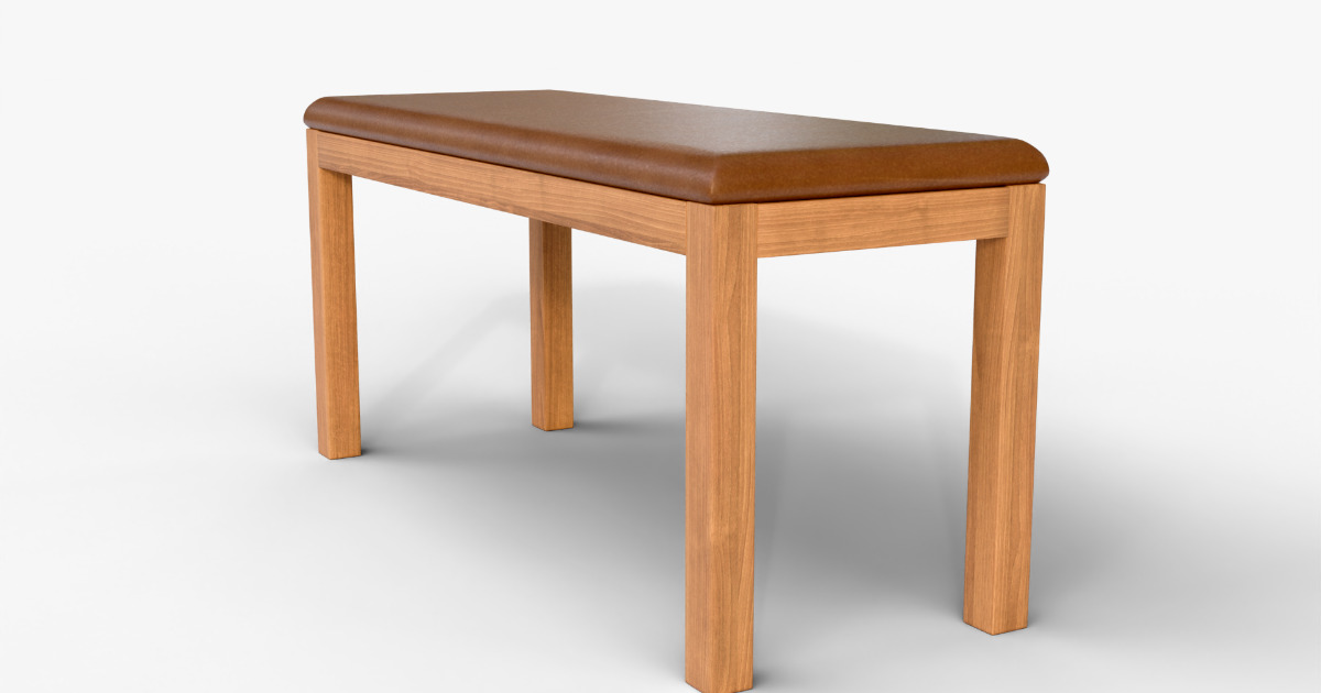 Bench with Leather Cushion – Low Poly 3D Model for Unity | 3D 가구 ...