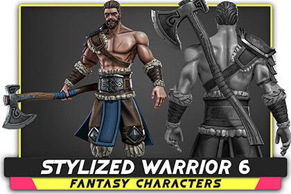 Stylized Warrior 06 - Magnus Male Fighter Fantasy Characters Medieval - #55