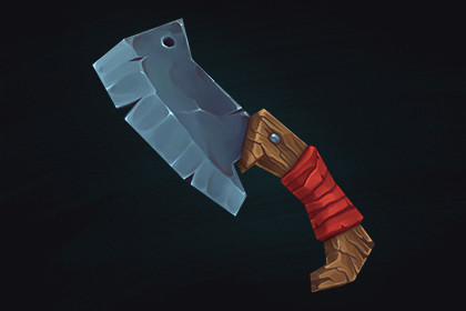 Low Poly Stylized Cleaver – Hand-Painted Game-Ready 3D Asset