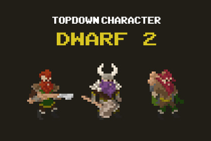Dwarf 2 - Top Down Pixel Art Character Assets