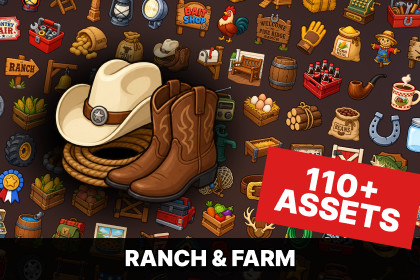 Ranch Farm Country Western Supplies Rural Life Icons Pack