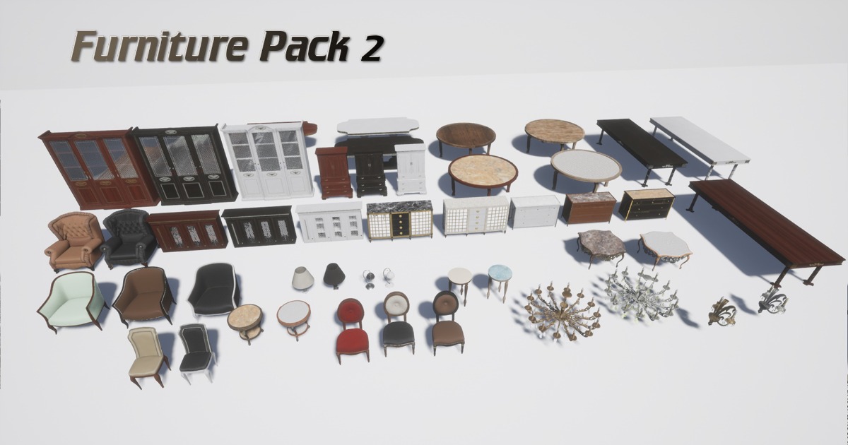 Furniture Pack 2 3d Furniture Unity Asset Store