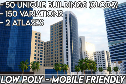 Mobile City - 50 Unique Buildings - 150 variants