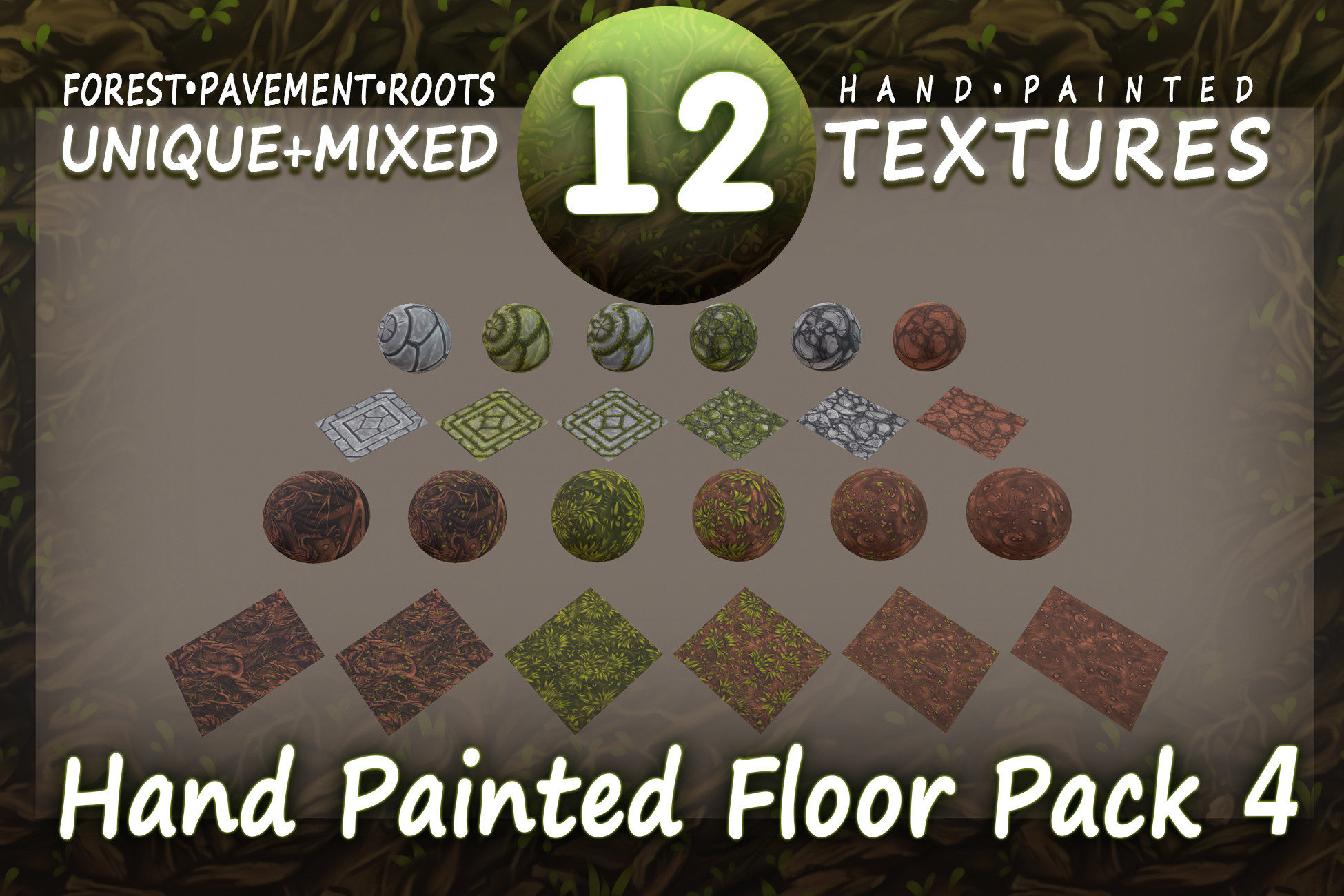 Hand Painted Floor Pack 4 | 2D Textures & Materials | Unity Asset Store