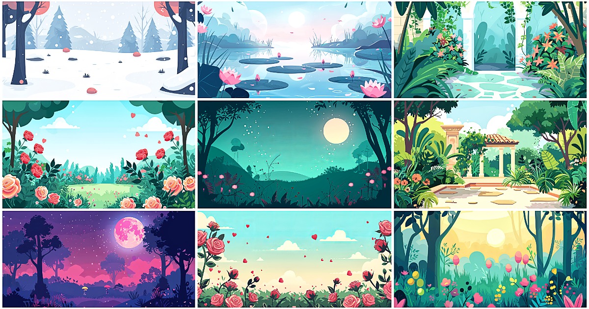 BACKGROUND - Vector Garden 2 | 2D Environments | Unity Asset Store