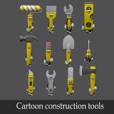 Cartoon characters construction tools