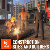 Construction sites, equipment and builders