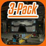 Sci-fi Hangar + Spaceship + Electronics Bundle