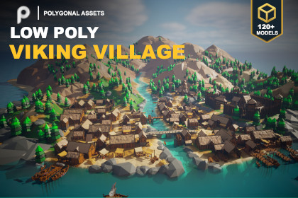 Low poly Viking Village