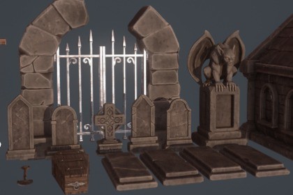 Spooky Graveyard Props