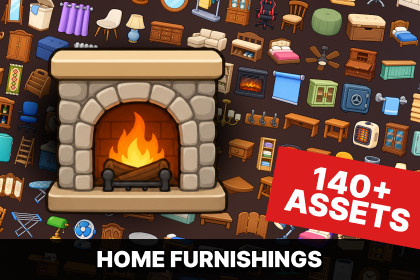 Home Furniture Interior Design Household Decor Appliances Icons Pack