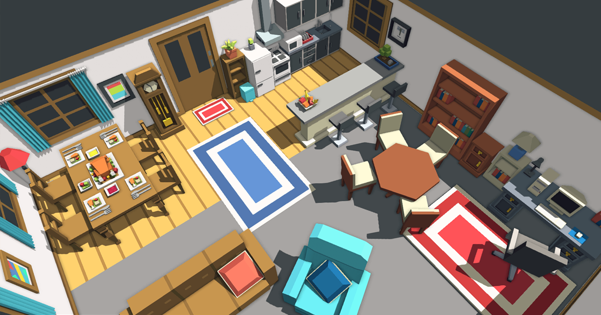 Simple House Interiors - Cartoon assets | 3D Interior | Unity Asset Store
