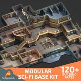 Low Poly Sci-Fi Modular Base / Cosmic Retro