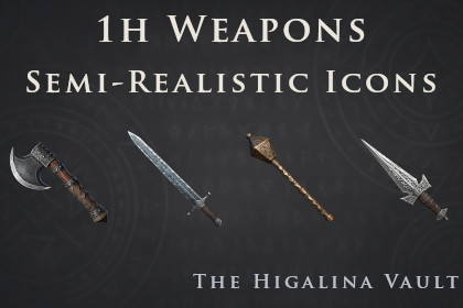 One-Handed Weapons - Semi-Realistic Icons